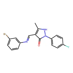 (4Z)-4-[(3-bromoanilino)methylidene]-2-(4-fluorophenyl)-5-methylpyrazol-3-one structure