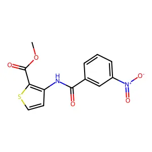Methyl 3-(3-nitrobenzamido)thiophene-2-carboxylate structure