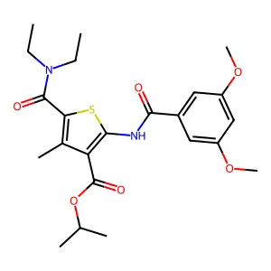 ISOPROPYL 5-(DIETHYLCARBAMOYL)-2-(3,5-DIMETHOXYBENZAMIDO)-4-METHYLTHIOPHENE-3-CARBOXYLATE structure
