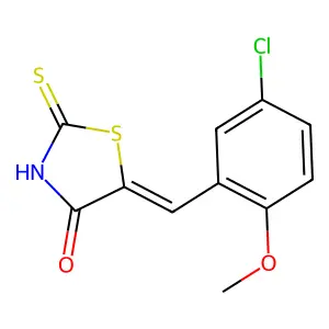 (5E)-5-(5-chloro-2-methoxybenzylidene)-2-mercapto-1,3-thiazol-4(5H)-one structure