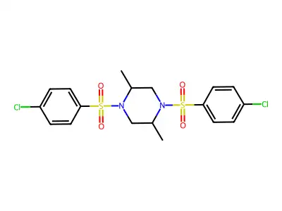 1,4-Bis[(4-chlorophenyl)sulfonyl]-2,5-dimethylpiperazine structure