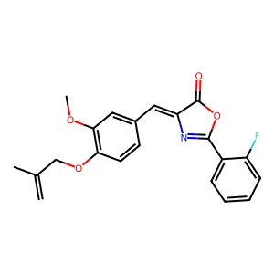 (4Z)-2-(2-fluorophenyl)-4-[[3-methoxy-4-(2-methylprop-2-enoxy)phenyl]methylidene]-1,3-oxazol-5-one structure