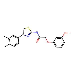 N-[4-(3,4-dimethylphenyl)-1,3-thiazol-2-yl]-2-(3-methoxyphenoxy)acetamide structure