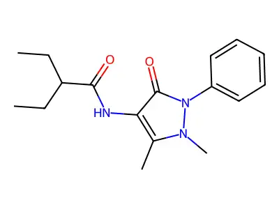 N-(1,5-dimethyl-3-oxo-2-phenyl-2,3-dihydro-1H-pyrazol-4-yl)-2-ethylbutanamide structure