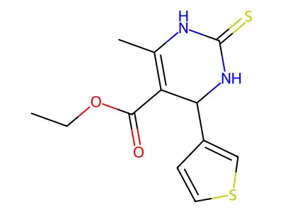 Ethyl 6-methyl-4-(3-thienyl)-2-thioxo-1,2,3,4-tetrahydro-5-pyrimidinecarboxylate structure