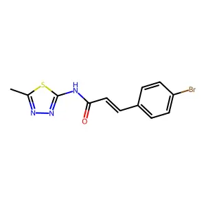 (E)-3-(4-bromophenyl)-N-(5-methyl-1,3,4-thiadiazol-2-yl)prop-2-enamide structure