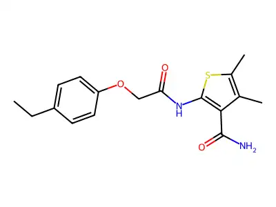 2-[[2-(4-Ethylphenoxy)acetyl]amino]-4,5-dimethylthiophene-3-carboxamide structure