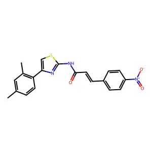 (E)-N-[4-(2,4-dimethylphenyl)-1,3-thiazol-2-yl]-3-(4-nitrophenyl)prop-2-enamide structure