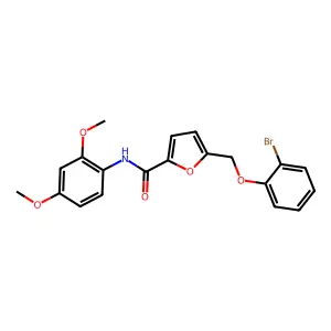 5-[(2-bromophenoxy)methyl]-N-(2,4-dimethoxyphenyl)-2-furamide structure
