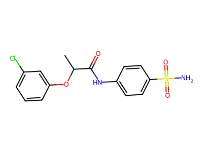 2-(3-chlorophenoxy)-N-(4-sulfamoylphenyl)propanamide structure