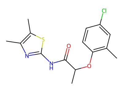 2-(4-chloro-2-methylphenoxy)-N-(4,5-dimethyl-1,3-thiazol-2-yl)propanamide structure