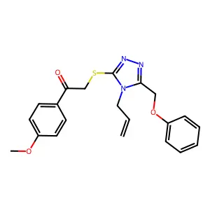 1-(4-methoxyphenyl)-2-[[5-(phenoxymethyl)-4-prop-2-enyl-1,2,4-triazol-3-yl]sulfanyl]ethanone structure