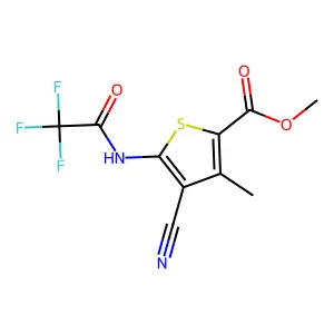 Methyl 4-cyano-3-methyl-5-[(trifluoroacetyl)amino]-2-thiophenecarboxylate structure