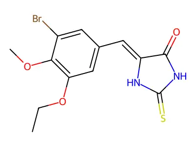 5-(3-bromo-5-ethoxy-4-methoxybenzylidene)-2-thioxo-4-imidazolidinone structure