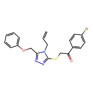 1-(4-bromophenyl)-2-[[5-(phenoxymethyl)-4-prop-2-enyl-1,2,4-triazol-3-yl]sulfanyl]ethanone structure