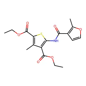 Diethyl 3-methyl-5-[(2-methyl-3-furoyl)amino]-2,4-thiophenedicarboxylate structure