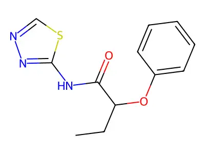 2-phenoxy-N-(1,3,4-thiadiazol-2-yl)butanamide structure
