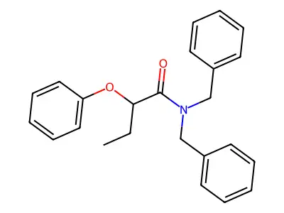 N,N-dibenzyl-2-phenoxybutanamide structure