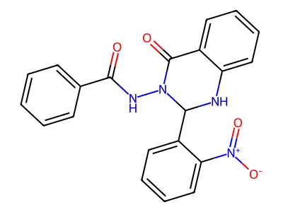 N-[2-(2-nitrophenyl)-4-oxo-1,2-dihydroquinazolin-3-yl]benzamide structure