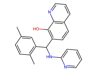 7-[(2,5-Dimethylphenyl)-(pyridin-2-ylamino)methyl]quinolin-8-ol structure