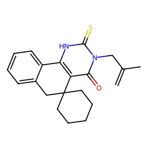 3-(2-methylprop-2-enyl)-2-sulfanylidenespiro[1,6-dihydrobenzo[h]quinazoline-5,1'-cyclohexane]-4-one structure