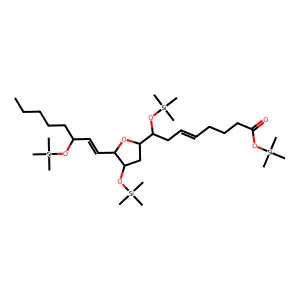 8-[Tetrahydro-4-[(trimethylsilyl)oxy]-5-[3-[(trimethylsilyl)oxy]-1-octenyl]furan-2-yl]-8-[(trimethylsilyl)oxy]-5-octenoic acid trimethylsilyl ester structure