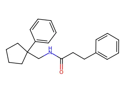 3-phenyl-N-[(1-phenylcyclopentyl)methyl]propanamide structure
