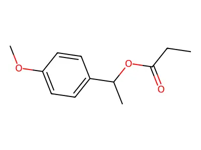 Benzenemethanol, 4-methoxy-alpha-methyl-, propanoate structure