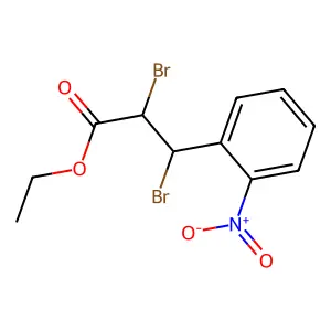 Ethyl 2,3-dibromo-3-(2-nitrophenyl)propanoate structure