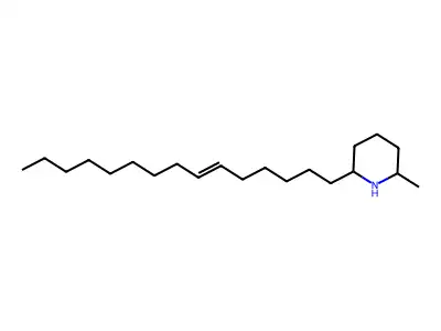 2-methyl-6-[(E)-pentadec-6-enyl]piperidine structure