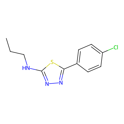 5-(4-chlorophenyl)-N-propyl-1,3,4-thiadiazol-2-amine structure