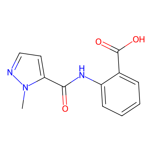 2-{[(1-methyl-1H-pyrazol-5-yl)carbonyl]amino}benzoic acid structure