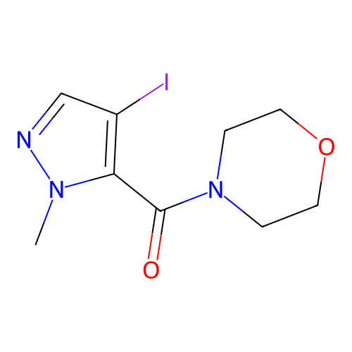 (4-iodo-1-methyl-1H-pyrazol-5-yl)(morpholino)methanone structure