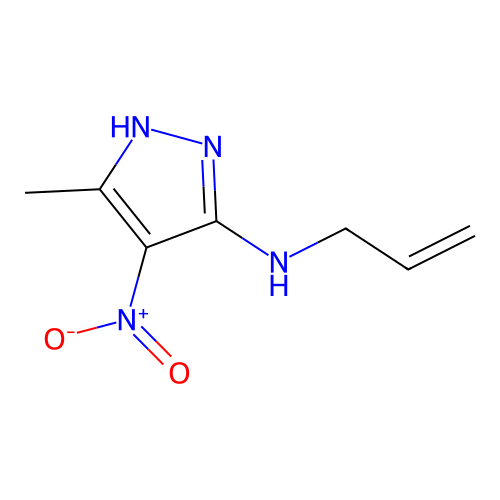 5-methyl-4-nitro-N-(prop-2-en-1-yl)-1H-pyrazol-3-amine structure