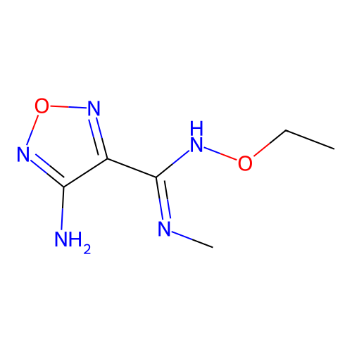 4-amino-N'-ethoxy-N-methyl-1,2,5-oxadiazole-3-carboximidamide structure
