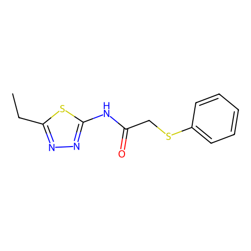 N-(5-ethyl-1,3,4-thiadiazol-2-yl)-2-(phenylsulfanyl)acetamide structure