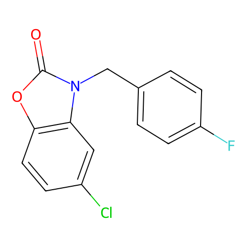 5-chloro-3-(4-fluorobenzyl)-1,3-benzoxazol-2(3H)-one structure