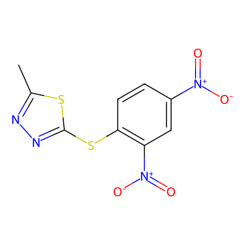 2-({2,4-Bisnitrophenyl}sulfanyl)-5-methyl-1,3,4-thiadiazole structure