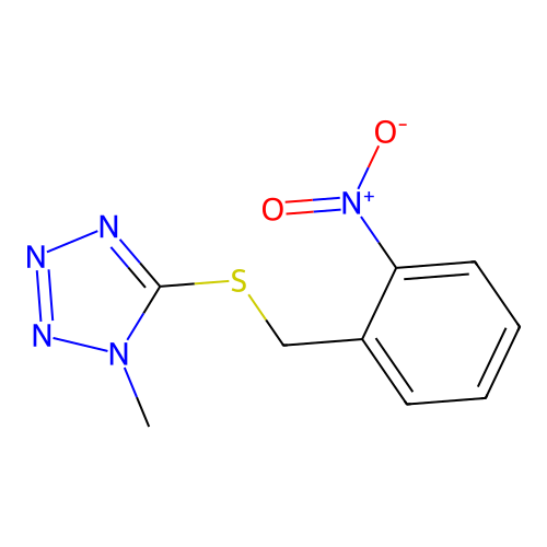 5-({2-nitrobenzyl}sulfanyl)-1-methyl-1H-tetraazole structure