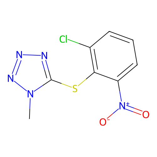 5-({2-chloro-6-nitrophenyl}sulfanyl)-1-methyl-1H-tetraazole structure