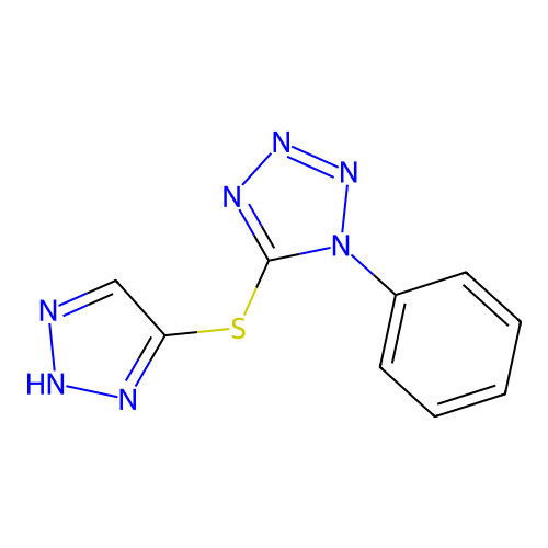1-phenyl-5-(2H-triazol-4-ylsulfanyl)tetrazole structure