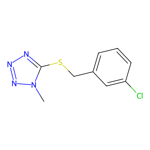 3-chlorobenzyl 1-methyl-1H-tetraazol-5-yl sulfide structure