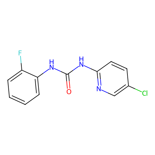 N-(5-chloro-2-pyridinyl)-N'-(2-fluorophenyl)urea structure