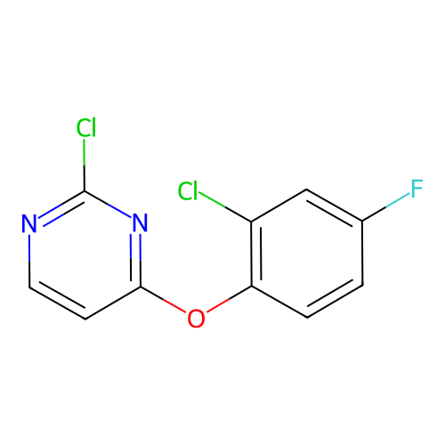 2-Chloro-4-fluorophenyl 2-chloro-4-pyrimidinyl ether structure