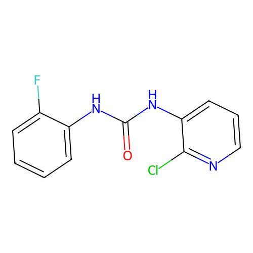 N-(2-chloro-3-pyridinyl)-N'-(2-fluorophenyl)urea structure