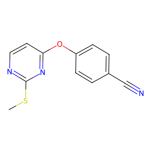 4-{[2-(Methylsulfanyl)-4-pyrimidinyl]oxy}benzonitrile structure
