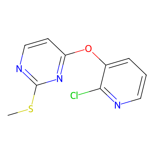 2-Chloro-3-pyridinyl 2-(methylsulfanyl)-4-pyrimidinyl ether structure