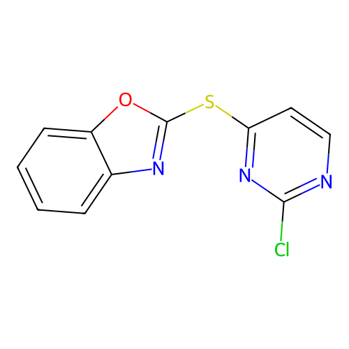 2-(2-Chloropyrimidin-4-yl)sulfanyl-1,3-benzoxazole structure