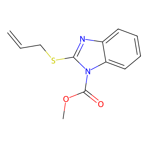 methyl 2-(allylsulfanyl)-1H-benzimidazole-1-carboxylate structure
