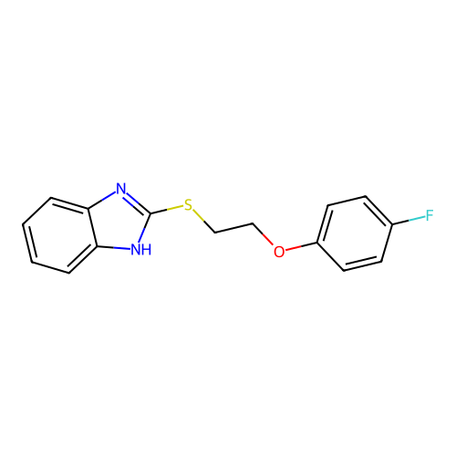 2-(1H-benzimidazol-2-ylsulfanyl)ethyl 4-fluorophenyl ether structure